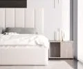 Čalúnená posteľ COLORADO 200x200 s kovovým zdvižným roštom BIELA