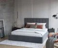 Čalúnená posteľ COLORADO 200x200 s kovovým zdvižným roštom TMAVO SIVÁ TRINITY