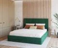 Čalúnená posteľ COLORADO 200x200 s kovovým zdvižným roštom ZELENÁ TRINITY