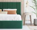 Čalúnená posteľ COLORADO 200x200 s kovovým zdvižným roštom ZELENÁ TRINITY