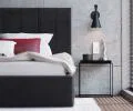 Čalúnená posteľ COLORADO 200x200 s kovovým zdvižným roštom ČIERNA TRINITY