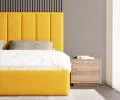 Luxusná posteľ COLORADO 120x200 s kovovým zdvižným roštom Žltá PARIS
