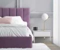Luxusná posteľ COLORADO 120x200 s kovovým zdvižným roštom Fialová PARIS