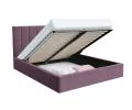 Luxusná posteľ COLORADO 140x200 s kovovým zdvižným roštom Tmavo fialová PARIS