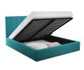 Luxusná posteľ COLORADO 120x200 s kovovým zdvižným roštom Tyrkysová PARIS