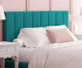 Luxusná posteľ COLORADO 140x200 s kovovým zdvižným roštom Tyrkysová PARIS