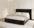 Čalúnená posteľ PERFETTO 160x200 s kovovým zdvižným roštom ČIERNA PARIS
