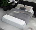 Čalúnená posteľ ORLANDO 120x200 Svetlosivá PARIS s úložným priestorom kovový rošt