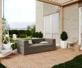 Rozkladacia pohovka AVIO GARDEN TMAVO ŠEDÁ vodeodoná 200x200