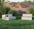 Rozkladacia záhradná pohovka SUZI GARDEN BÉŽOVÁ vodeodolná 70x200 výška 9 cm