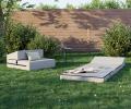 Rozkladacia záhradná pohovka SUZI GARDEN BÉŽOVÁ vodeodolná 70x200 výška 9 cm
