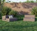 Rozkladacia záhradná pohovka SUZI GARDEN HNEDÁ vodeodolná 70x200 výška 9 cm