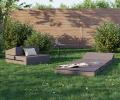 Rozkladacia záhradná pohovka SUZI GARDEN HNEDÁ vodeodolná 70x200 výška 9 cm