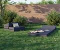 Rozkladacia záhradná pohovka SUZI GARDEN ČIERNA vodeodolná 70x200 výška 9 cm