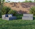 Rozkladacia záhradná pohovka SUZI GARDEN ŠEDÁ vodeodolná 70x200 výška 9 cm