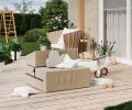 Rozkladacia záhradná pohovka SUZI GARDEN BÉŽOVÁ vodeodolná 70x200 výška 14 cm