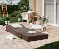 Rozkladacia záhradná pohovka SUZI GARDEN HNEDÁ vodeodolná 70x200 výška 14 cm