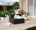 Rozkladacia záhradná pohovka SUZI GARDEN ČIERNA vodeodolná 70x200 výška 14 cm
