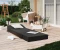 Rozkladacia záhradná pohovka SUZI GARDEN ČIERNA vodeodolná 70x200 výška 14 cm