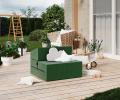 Rozkladacia záhradná pohovka SUZI GARDEN ZELENÁ vodeodolná 70x200 výška 14 cm