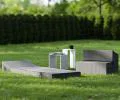 Rozkladacia záhradná pohovka SUZI GARDEN ŠEDÁ vodeodolná 70x200 výška 14 cm