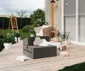 Rozkladacia záhradná pohovka SUZI GARDEN ŠEDÁ vodeodolná 70x200 výška 14 cm