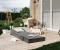 Rozkladacia záhradná pohovka SUZI GARDEN ŠEDÁ vodeodolná 70x200 výška 14 cm