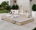 Rozkladacia záhradná pohovka SUZI GARDEN BÉŽOVÁ vodeodolná 120x200 výška 14 cm