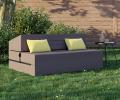 Rozkladacia záhradná pohovka SUZI GARDEN HNEDÁ vodeodolná 120x200 výška 14 cm