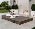 Rozkladacia záhradná pohovka SUZI GARDEN HNEDÁ vodeodolná 120x200 výška 14 cm