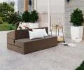 Rozkladacia záhradná pohovka SUZI GARDEN HNEDÁ vodeodolná 120x200 výška 14 cm