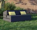 Rozkladacia záhradná pohovka SUZI GARDEN ČIERNA vodeodolná 120x200 výška 14 cm