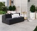 Rozkladacia záhradná pohovka SUZI GARDEN ČIERNA vodeodolná 120x200 výška 14 cm