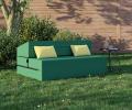 Rozkladacia záhradná pohovka SUZI GARDEN ZELENÁ vodeodolná 120x200 výška 14 cm