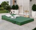 Rozkladacia záhradná pohovka SUZI GARDEN ZELENÁ vodeodolná 120x200 výška 14 cm