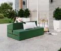 Rozkladacia záhradná pohovka SUZI GARDEN ZELENÁ vodeodolná 120x200 výška 14 cm