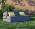 Rozkladacia záhradná pohovka SUZI GARDEN ŠEDÁ vodeodolná 120x200 výška 14 cm