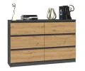 Komoda MALWA M6 120cm ŠEDÁ / ARTISAN matná