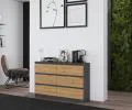 Komoda MALWA M6 120cm ŠEDÁ / ARTISAN matná