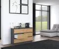 Komoda MALWA M6 120cm ŠEDÁ / ARTISAN matná