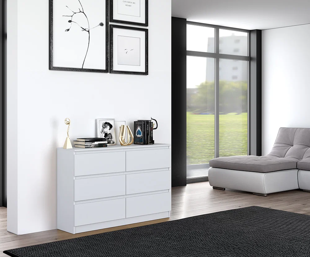 Komoda MALWA M6 120cm BIELA matná