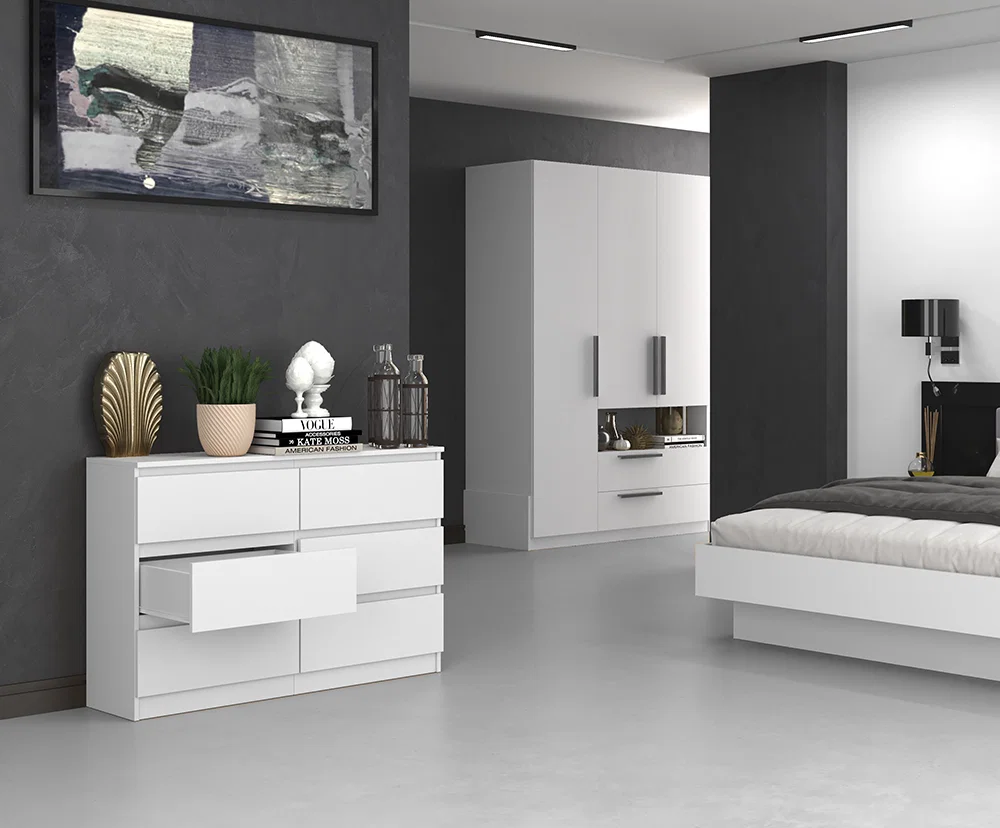 Komoda MALWA M6 120cm BIELA matná
