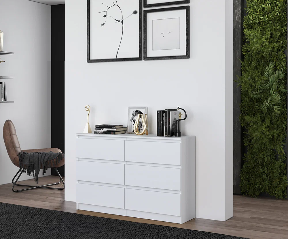 Komoda MALWA M6 120cm BIELA matná