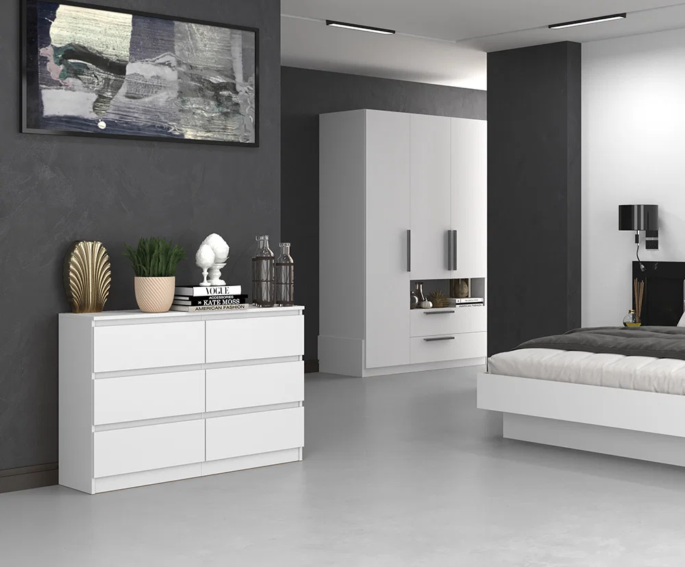Komoda MALWA M6 120cm BIELA matná