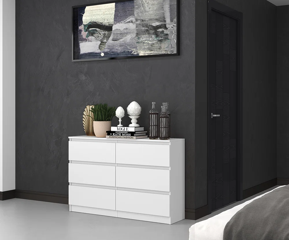 Komoda MALWA M6 120cm BIELA matná