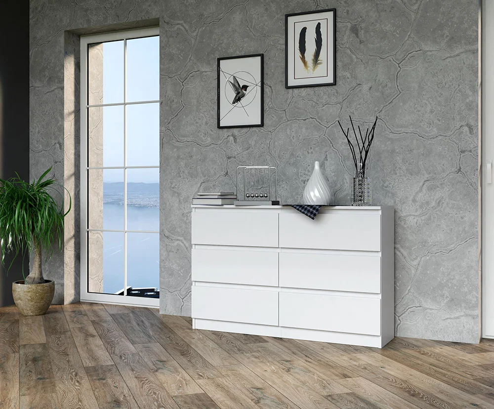 Komoda MALWA M6 120cm BIELA matná
