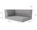 Záhradné sedáky a rohové opierky na euro palety hydrofóbne šedé 120×78 cm
