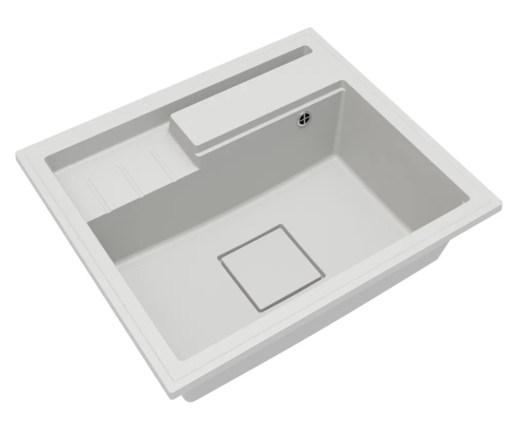 Granitový drez ELITE 6052 BIELY 60 x 52 x 21,5 cm