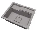 Granitový drez ELITE 6052 SIVÝ + čierny sifon 60 x 52 x 21,5 cm