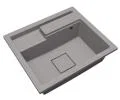 Granitový drez ELITE 6052 SIVÝ + zlatý sifon 60 x 52 x 21,5 cm